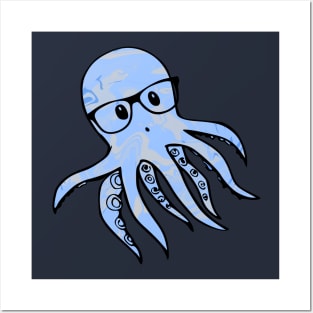 Octopus with Glasses Posters and Art